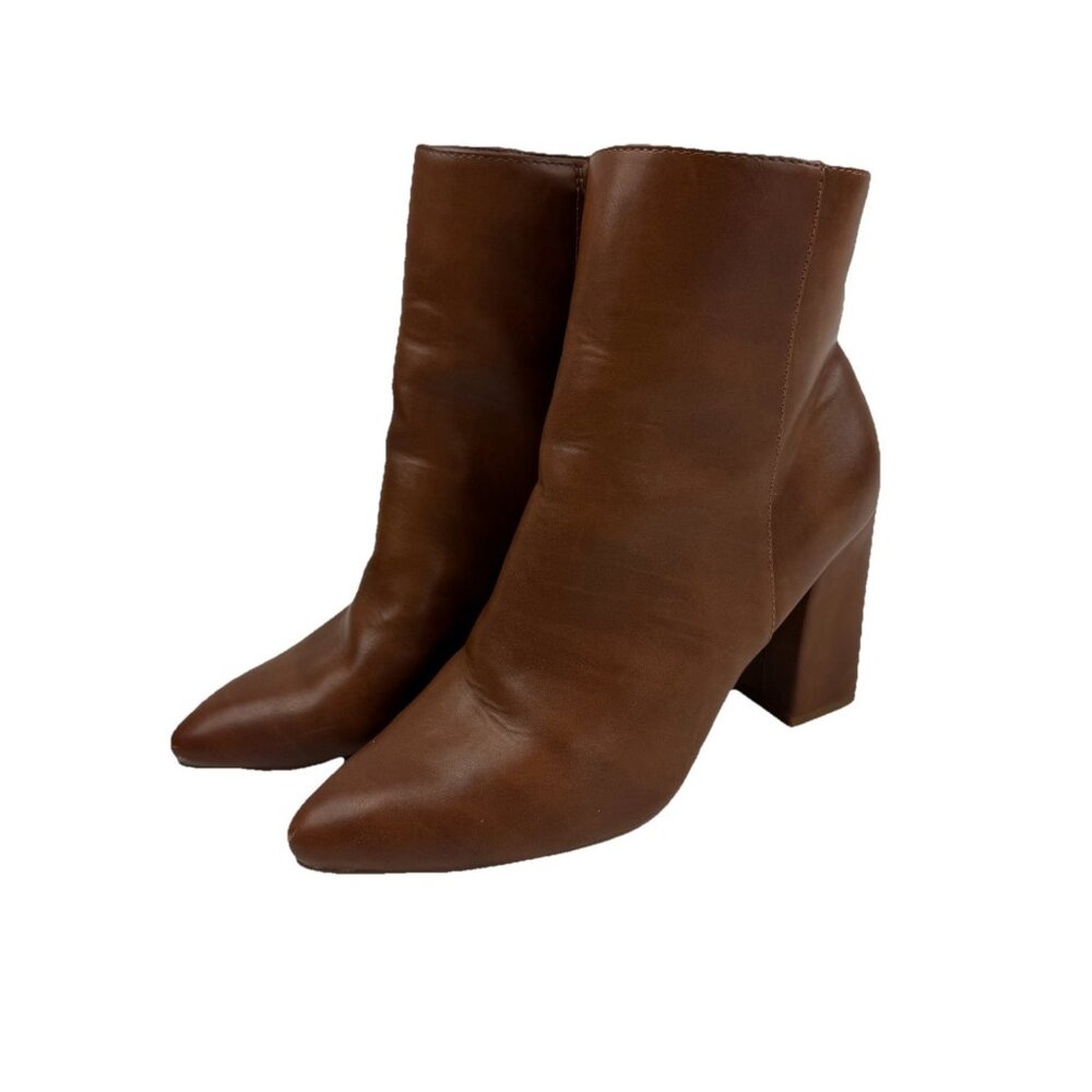 Madden Girl Flexx Womens 6M Brown Ankle Boots Chunky Heel